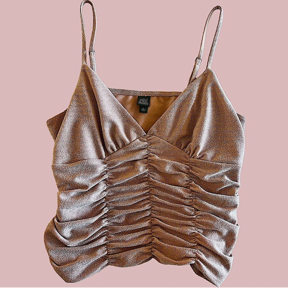 Wild Fable Women's Black Ruched Front Tank Top